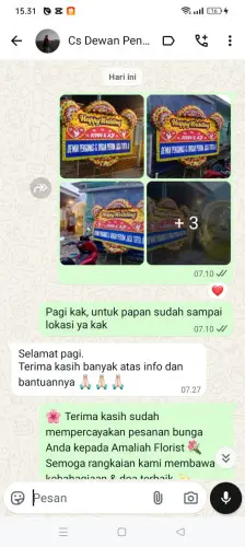 Testimonial Papan Bunga Pernikahan tidore